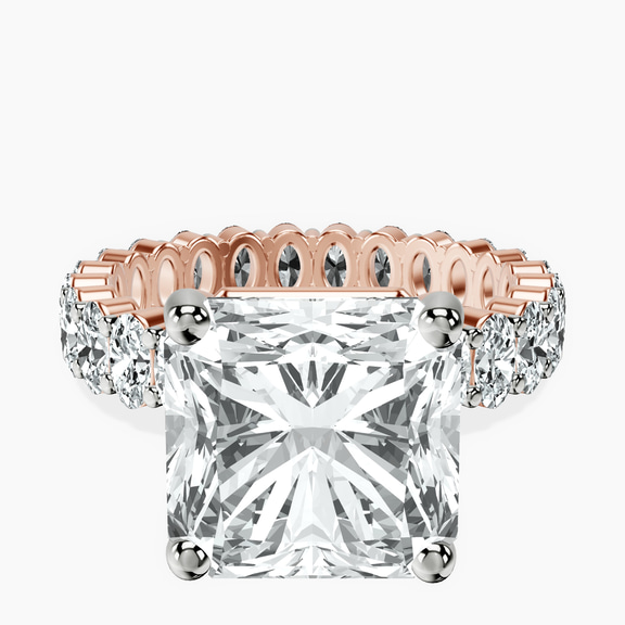 18kt Rose Gold Celeste Side Oval Lab Diamond Eternity Ring front image