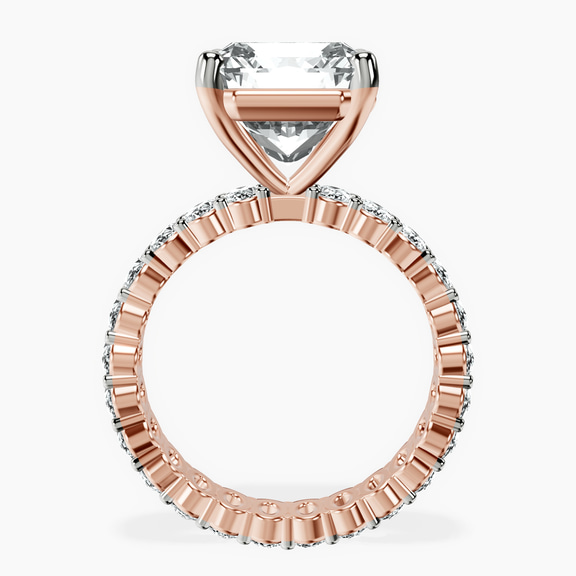 18kt Rose Gold Celeste Side Oval Lab Diamond Eternity Ring side right image one