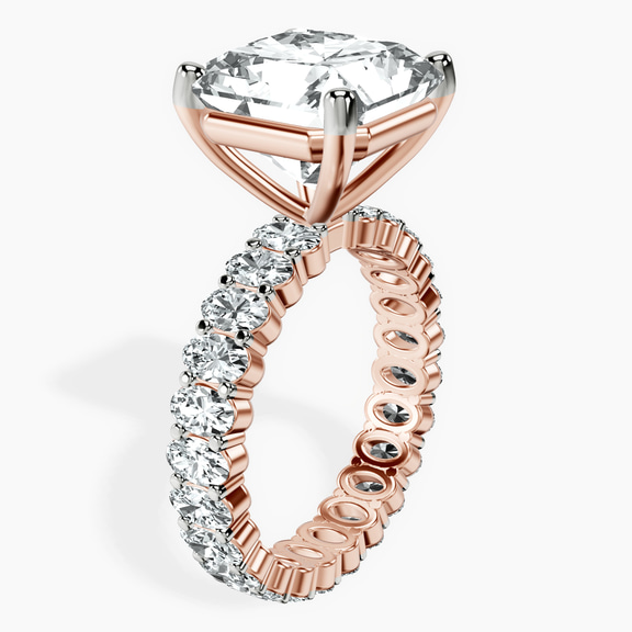 18kt Rose Gold Celeste Side Oval Lab Diamond Eternity Ring standing product image one