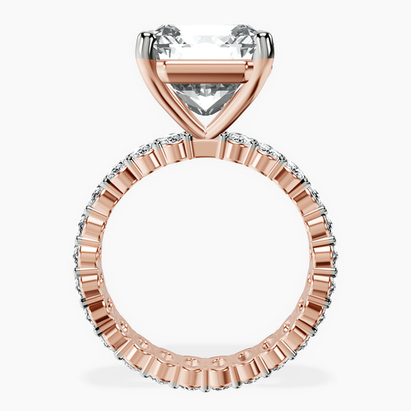18kt Rose Gold Celeste Side Oval Lab Diamond Eternity Ring side right image one