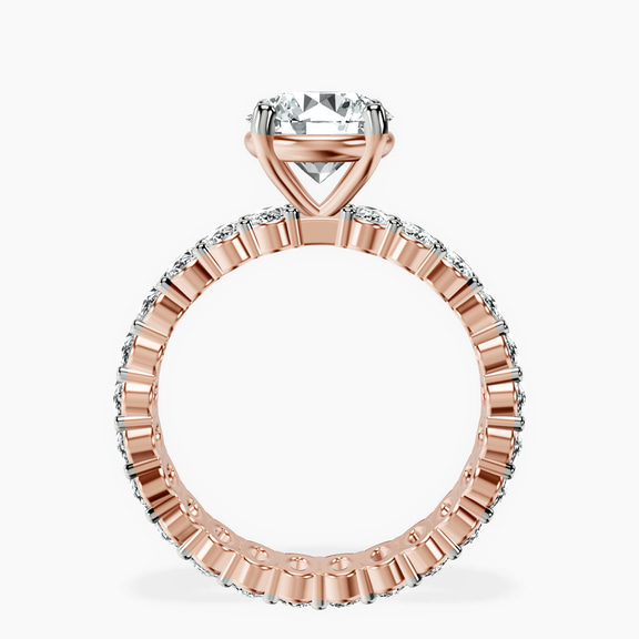 14ct Rose Gold Celeste Side Oval Lab Diamond Eternity Ring side right image one