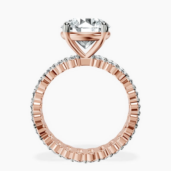 18kt Rose Gold Celeste Side Oval Lab Diamond Eternity Ring side right image one