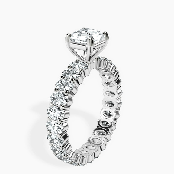 14kt White Gold Celeste Side Oval Lab Diamond Eternity Ring standing product image one