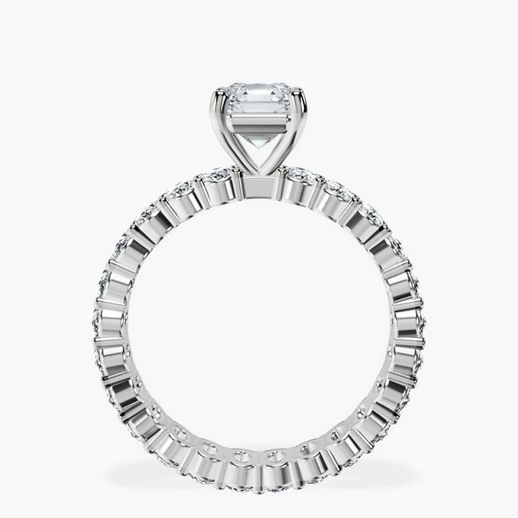 14kt White Gold Celeste Side Oval Lab Diamond Eternity Ring side right image one