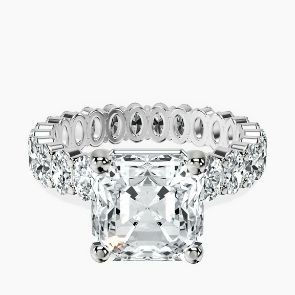 18kt White Gold Celeste Side Oval Lab Diamond Eternity Ring front image