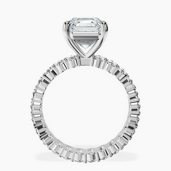 18kt White Gold Celeste Side Oval Lab Diamond Eternity Ring side right image one