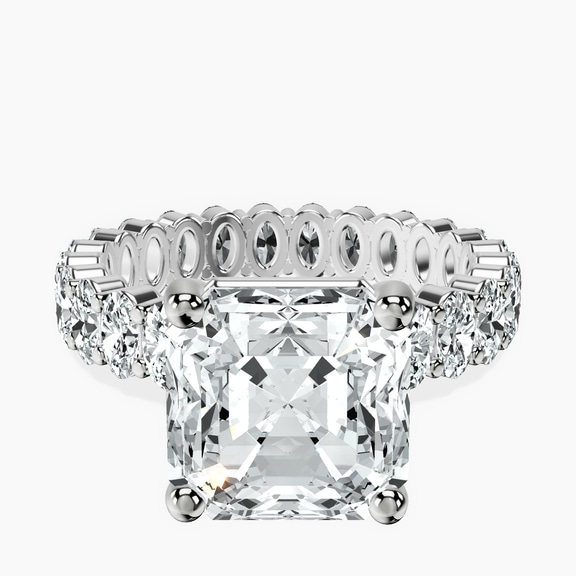 14kt White Gold Celeste Side Oval Lab Diamond Eternity Ring front image