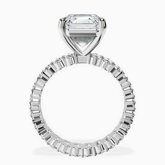 14kt White Gold Celeste Side Oval Lab Diamond Eternity Ring side right image one