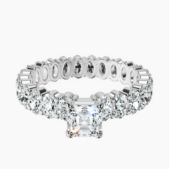 14kt White Gold Celeste Side Oval Lab Diamond Eternity Ring front image