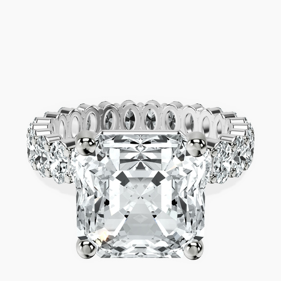 14kt White Gold Celeste Side Oval Lab Diamond Eternity Ring front image