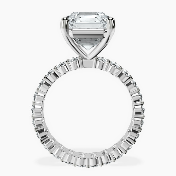14kt White Gold Celeste Side Oval Lab Diamond Eternity Ring side right image one