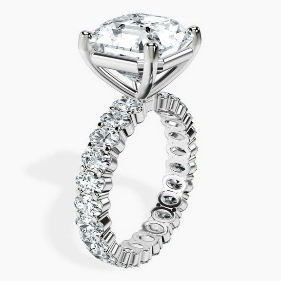 10kt White Gold Celeste Side Oval Lab Diamond Eternity Ring standing product image one