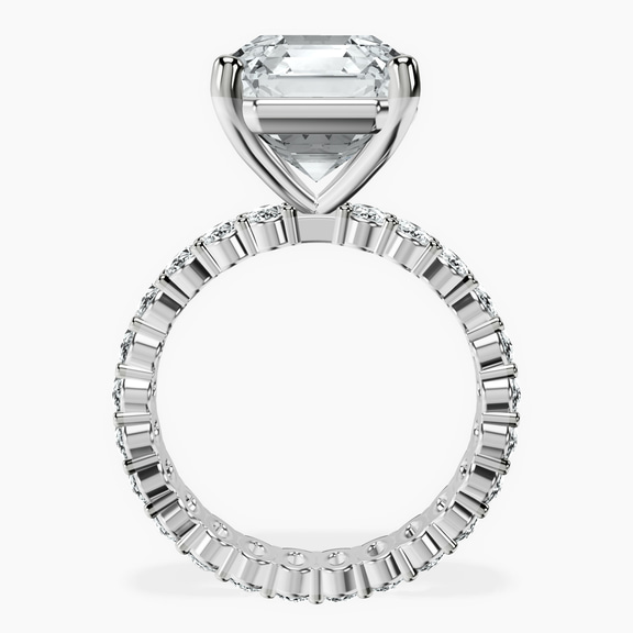 10kt White Gold Celeste Side Oval Lab Diamond Eternity Ring side right image one