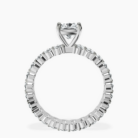 18kt White Gold Celeste Side Oval Lab Diamond Eternity Ring side right image one