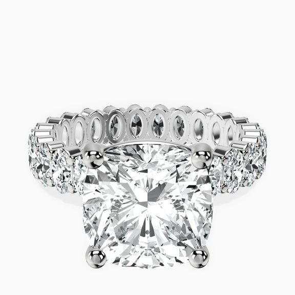 10kt White Gold Celeste Side Oval Lab Diamond Eternity Ring front image