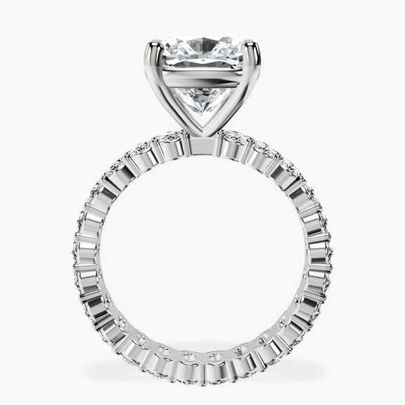 14kt White Gold Celeste Side Oval Lab Diamond Eternity Ring side right image one