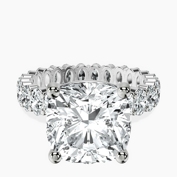 18kt White Gold Celeste Side Oval Lab Diamond Eternity Ring front image