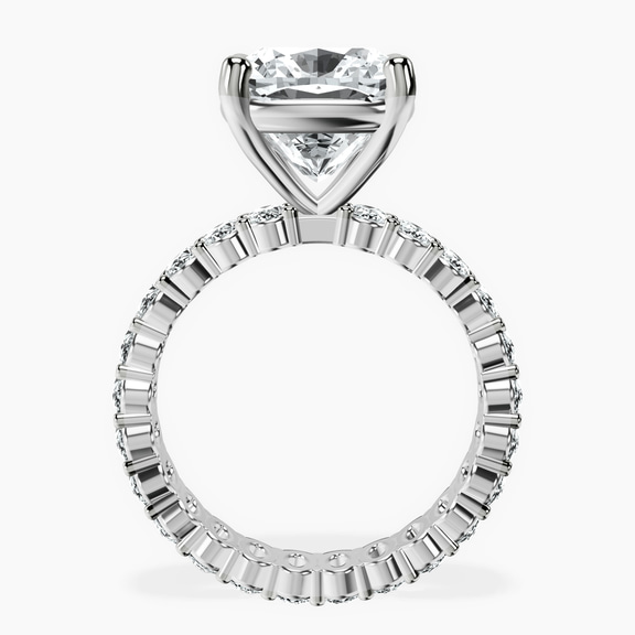 18kt White Gold Celeste Side Oval Lab Diamond Eternity Ring side right image one