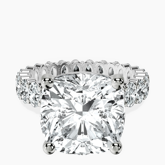 10kt White Gold Celeste Side Oval Lab Diamond Eternity Ring front image