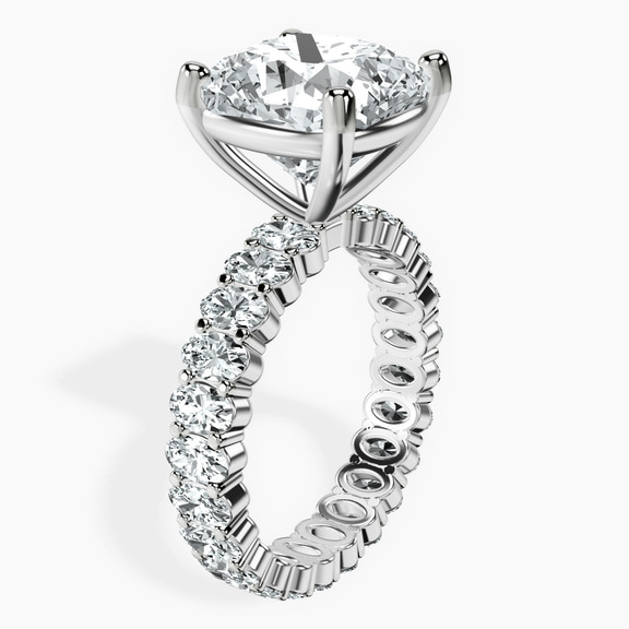 10kt White Gold Celeste Side Oval Lab Diamond Eternity Ring standing product image one