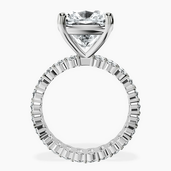 10kt White Gold Celeste Side Oval Lab Diamond Eternity Ring side right image one