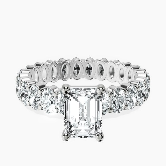 10kt White Gold Celeste Side Oval Lab Diamond Eternity Ring front image