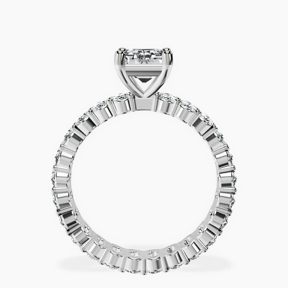 14ct White Gold Celeste Side Oval Lab Diamond Eternity Ring side right image one