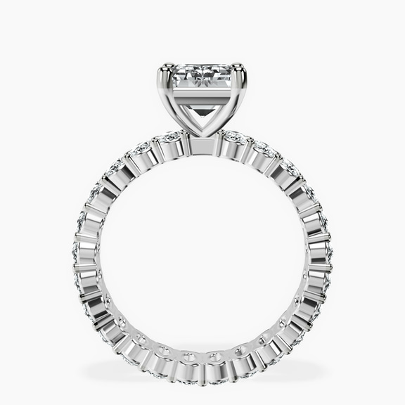 14kt White Gold Celeste Side Oval Lab Diamond Eternity Ring side right image one