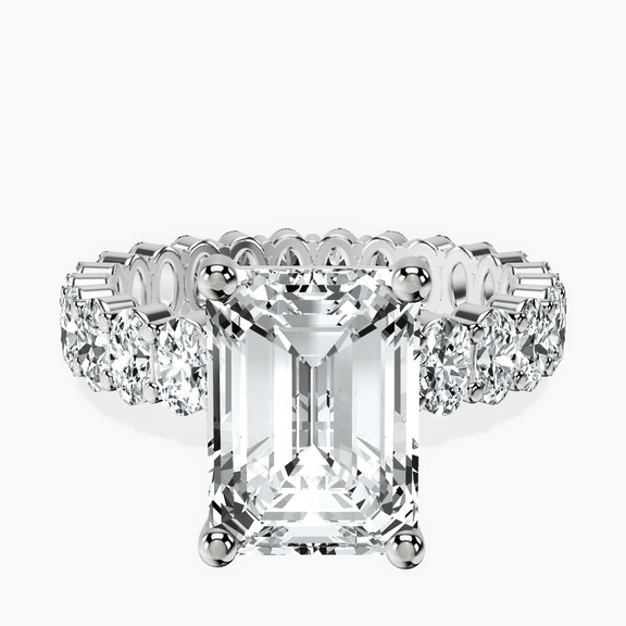 10kt White Gold Celeste Side Oval Lab Diamond Eternity Ring front image