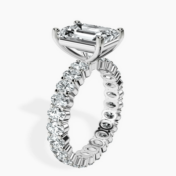 14kt White Gold Celeste Side Oval Lab Diamond Eternity Ring standing product image one
