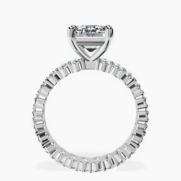 14kt White Gold Celeste Side Oval Lab Diamond Eternity Ring side right image one