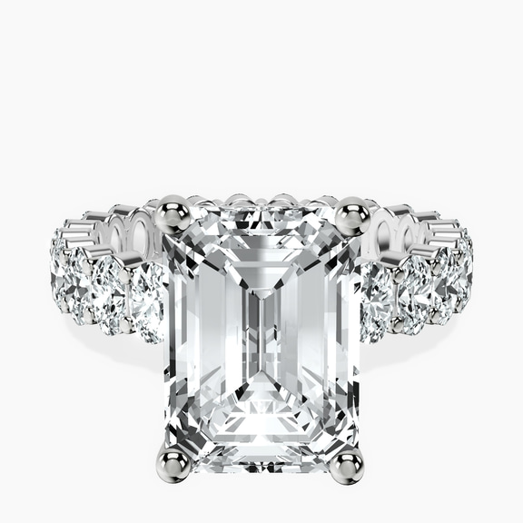 10kt White Gold Celeste Side Oval Lab Diamond Eternity Ring front image