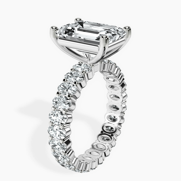 10kt White Gold Celeste Side Oval Lab Diamond Eternity Ring standing product image one