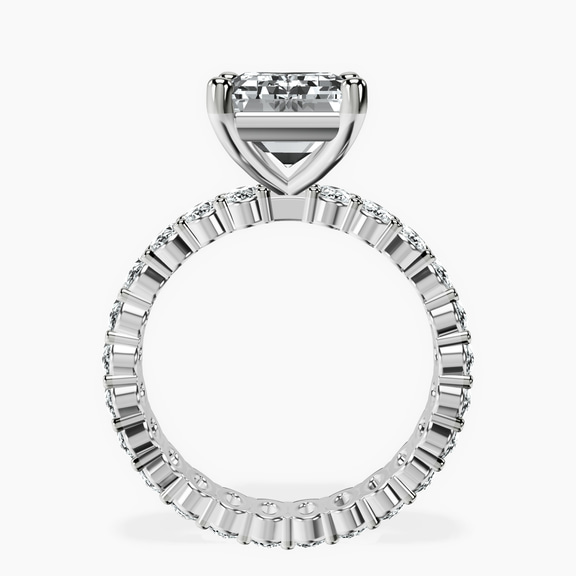 10kt White Gold Celeste Side Oval Lab Diamond Eternity Ring side right image one