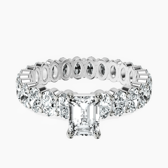 Platinum Celeste Side Oval Lab Diamond Eternity Ring front image