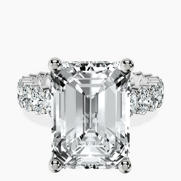 Platinum Celeste Side Oval Lab Diamond Eternity Ring front image