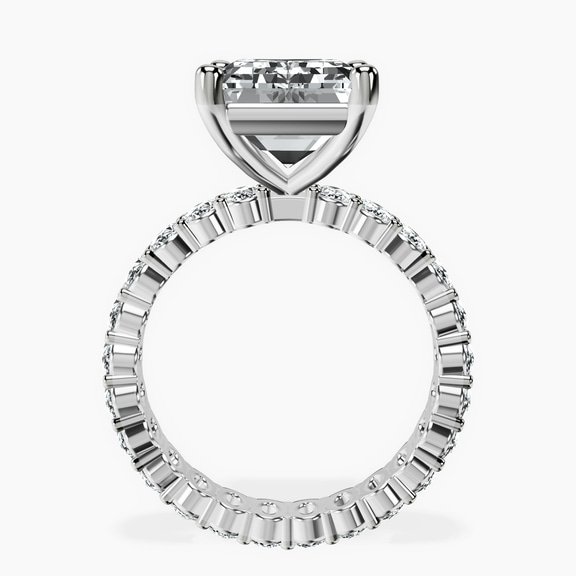 Platinum Celeste Side Oval Lab Diamond Eternity Ring side right image one