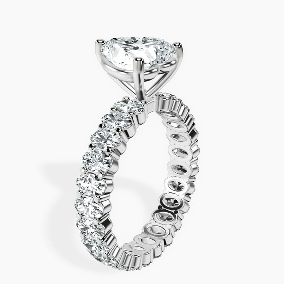 14kt White Gold Celeste Side Oval Lab Diamond Eternity Ring standing product image one