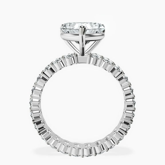 14kt White Gold Celeste Side Oval Lab Diamond Eternity Ring side right image one