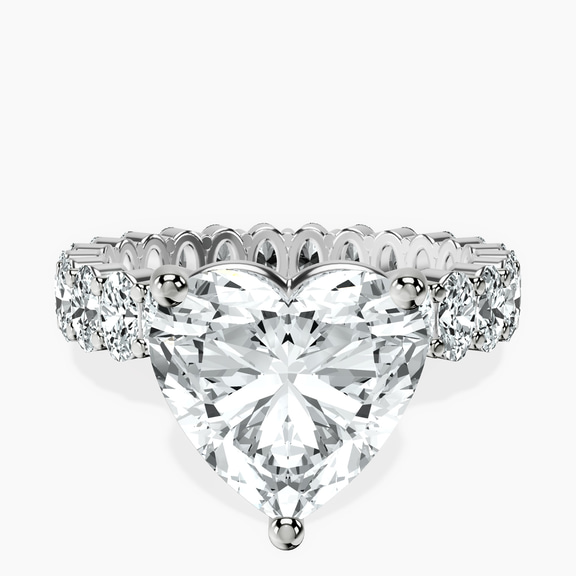 Platinum Celeste Side Oval Lab Diamond Eternity Ring front image