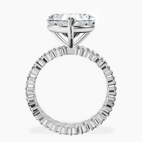 14kt White Gold Celeste Side Oval Lab Diamond Eternity Ring side right image one