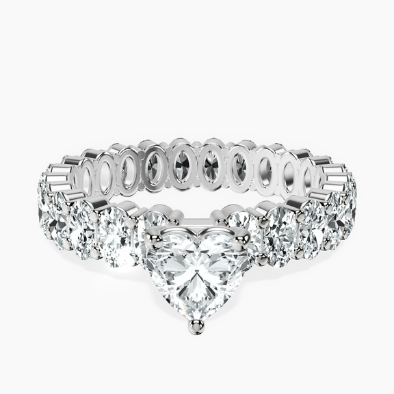 14kt White Gold Celeste Side Oval Lab Diamond Eternity Ring front image