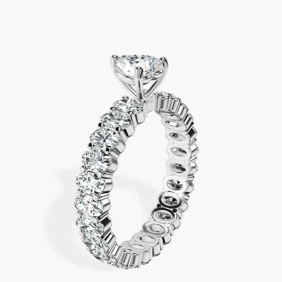 14kt White Gold Celeste Side Oval Lab Diamond Eternity Ring standing product image one