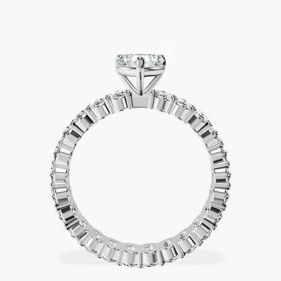 14kt White Gold Celeste Side Oval Lab Diamond Eternity Ring side right image one