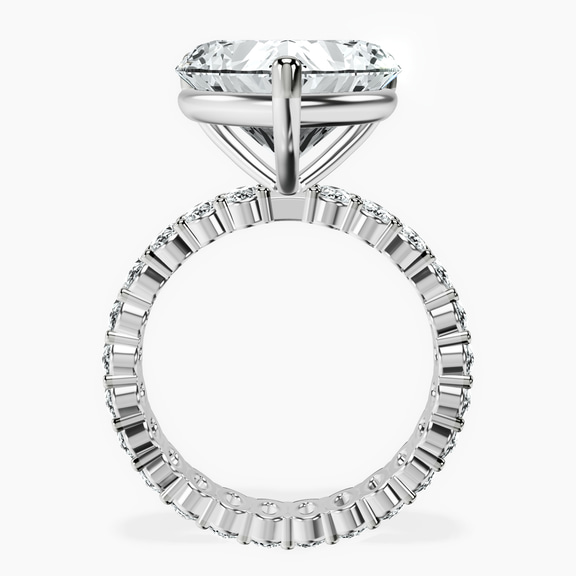 14kt White Gold Celeste Side Oval Lab Diamond Eternity Ring side right image one