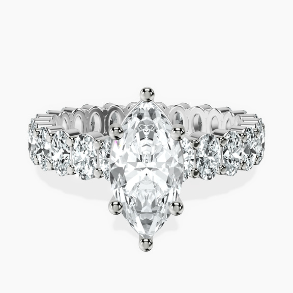 Platinum Celeste Side Oval Lab Diamond Eternity Ring front image