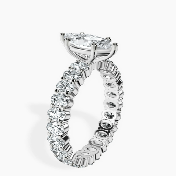 Platinum Celeste Side Oval Lab Diamond Eternity Ring standing product image one
