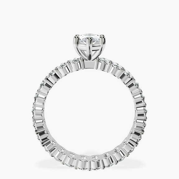 Platinum Celeste Side Oval Lab Diamond Eternity Ring side right image one