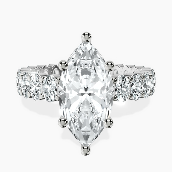 10kt White Gold Celeste Side Oval Lab Diamond Eternity Ring front image