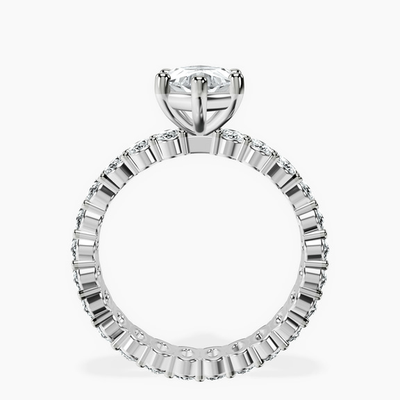 10kt White Gold Celeste Side Oval Lab Diamond Eternity Ring side right image one